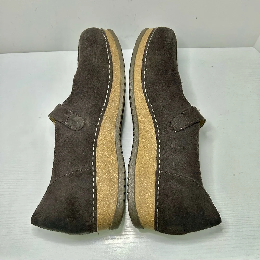 Dansko Mika Dark Brown Suede Mary Jane Flats Size 40EU